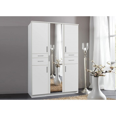 Armoire 5 portes avec miroir et 4 tiroirs L 135 cm