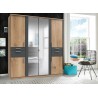 Armoire 6 portes avec 2 miroirs et 4 tiroirs L 179 cm