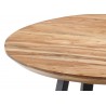 Table basse ronde en bois massif d'acacia et piétement métal noir
