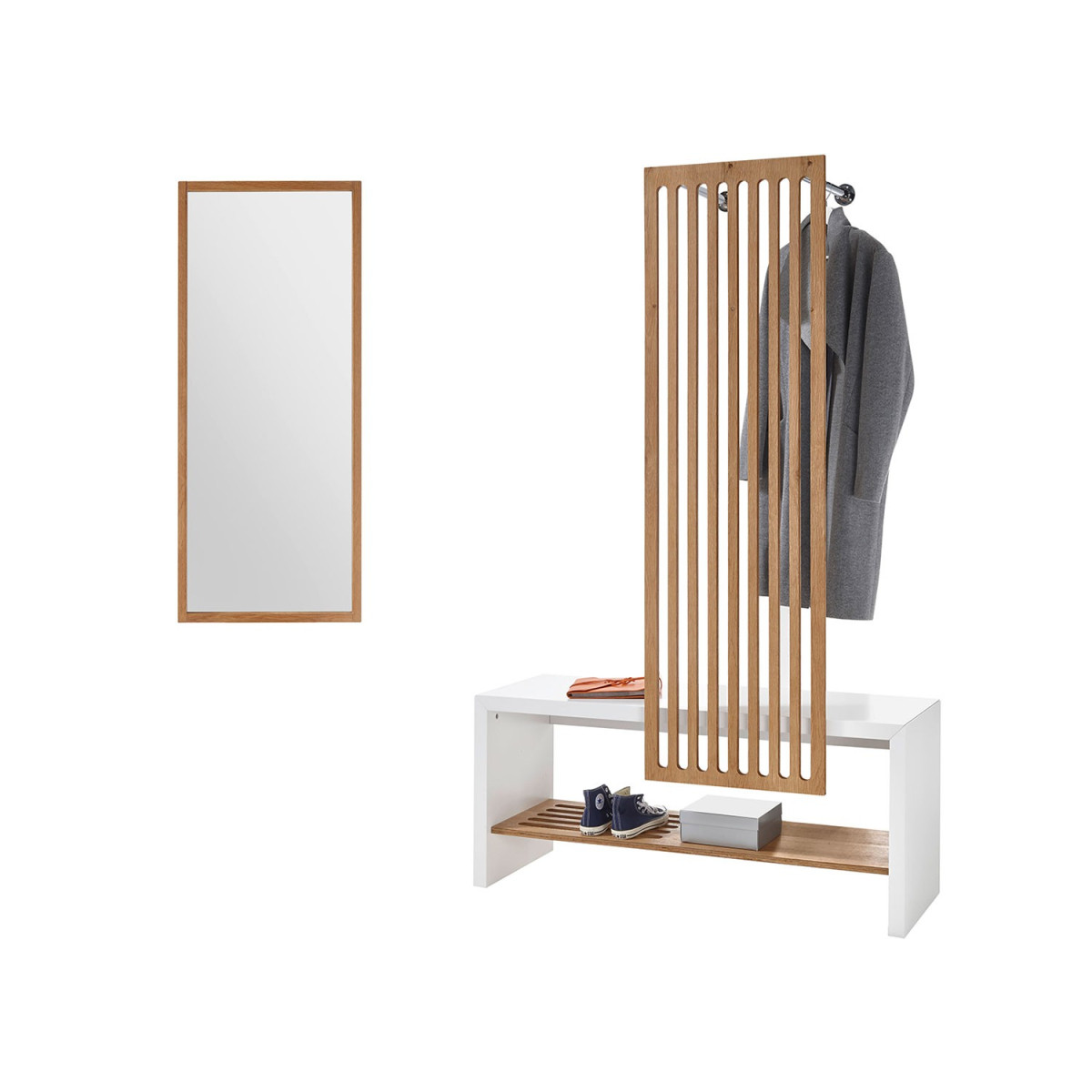 Meuble D'entrée Pas Cher / Rangement - Vestiaire - Miroir pour meuble entrée