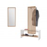 Ensemble d'entrée vestiaire blanc et chêne