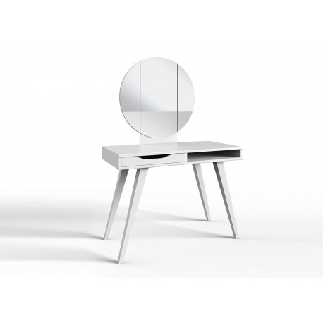 Table de maquillage avec miroir de couleur blanche