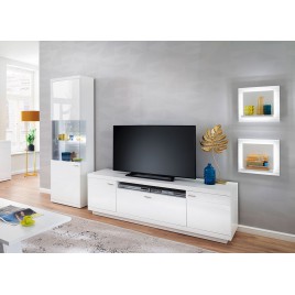 Meuble TV design blanc laqué