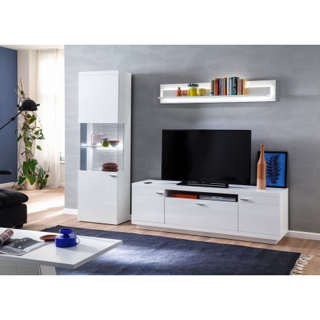 Ensemble TV design blanc laqué