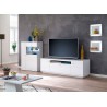 Meuble TV avec rangements blanc laqué