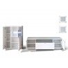 Meuble TV avec rangements blanc laqué