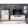 Meuble TV avec rangements blanc laqué