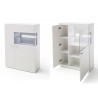 Meuble TV avec rangements blanc laqué