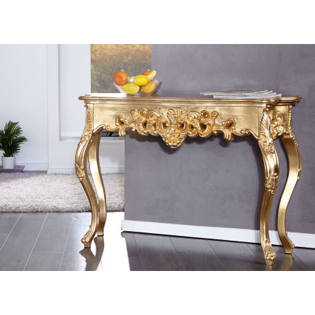 Console baroque 110 cm couleur or