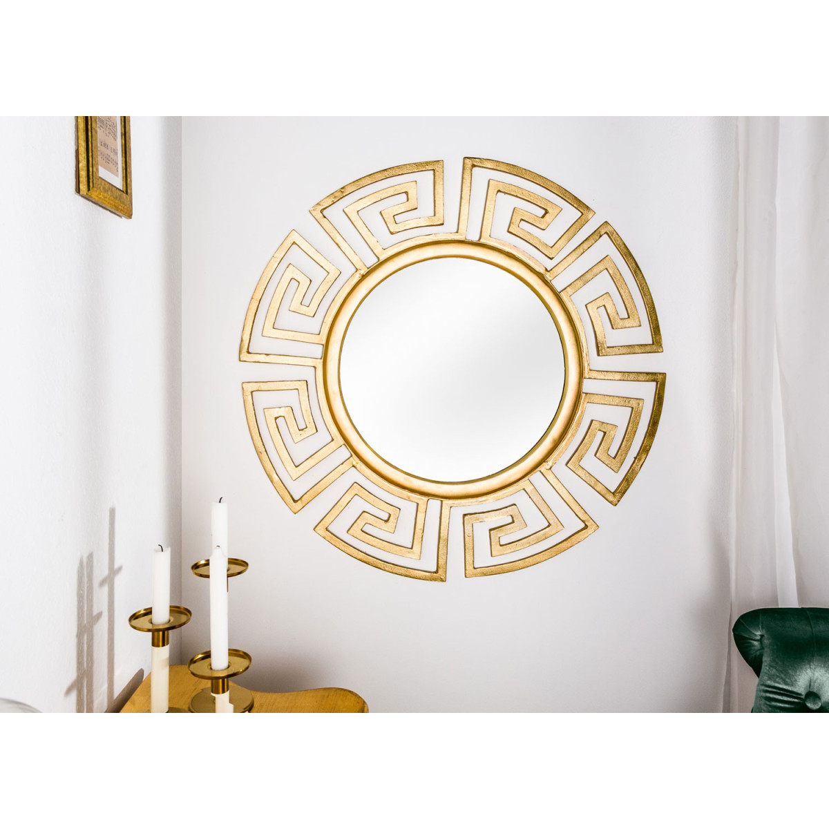 Miroir rond doré design glamour 85 cm