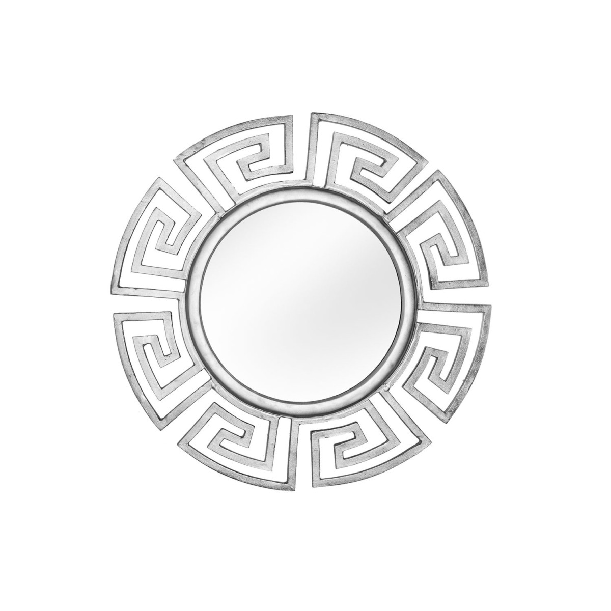 Miroir rond argenté design glamour 85 cm