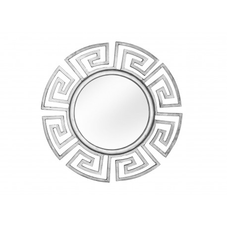 Miroir rond argenté design glamour 85 cm