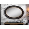 Miroir ovale baroque noir et doré 135 cm