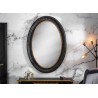 Miroir ovale baroque noir et doré 135 cm