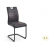 Lot de 4 chaises gris anthracite avec poignée au dossier