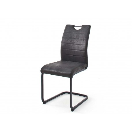 Lot de 4 chaises gris anthracite avec poignée au dossier