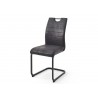 Lot de 4 chaises gris anthracite avec poignée au dossier