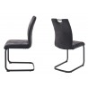 Lot de 4 chaises gris anthracite avec poignée au dossier