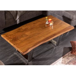 Table basse moderne bois d'acacia 110 cm