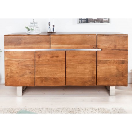 Buffet bois massif contemporain acacia 170 cm