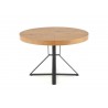 Table à manger ronde extensible finition chêne L 120-160 cm