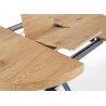 Table à manger ronde extensible finition chêne L 120-160 cm