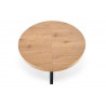 Table à manger ronde extensible finition chêne L 120-160 cm