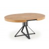 Table à manger ronde extensible finition chêne L 120-160 cm