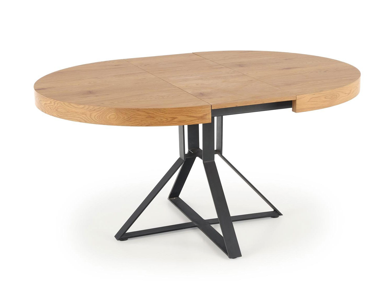 Table à manger ronde extensible 120/160x120x75 cm décor naturel