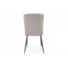Lot de 4 chaises modernes en tissu gris et pieds en métal noir