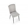 Lot de 4 chaises modernes en tissu gris et pieds en métal noir