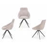 Lot de 2 chaises en tissu 4 pieds design