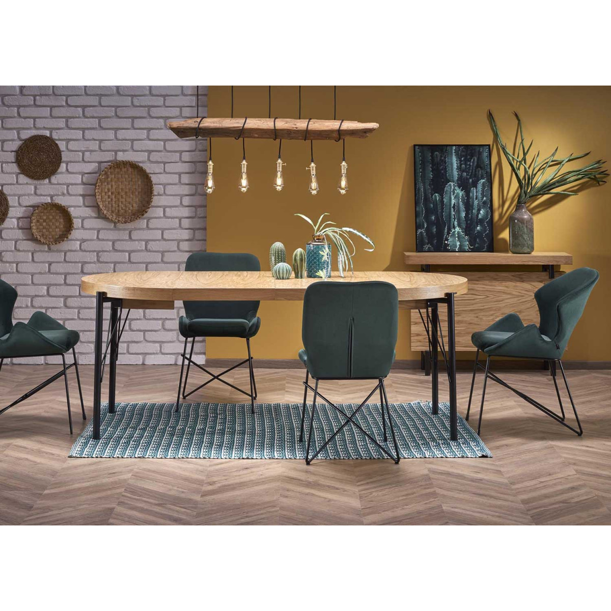 Table de repas avec allonges 120-200 cm bois massif sesham - Cbc-Meubles