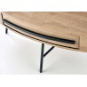Table basse avec tiroir chêne doré et noir