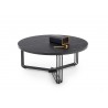 Table basse ronde effet marbre noir