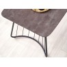 Table à manger design gris basalte et pied métal