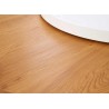 Table basse ronde blanc laqué et bois
