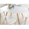 Table à manger extensible blanc et bois 102-142 cm