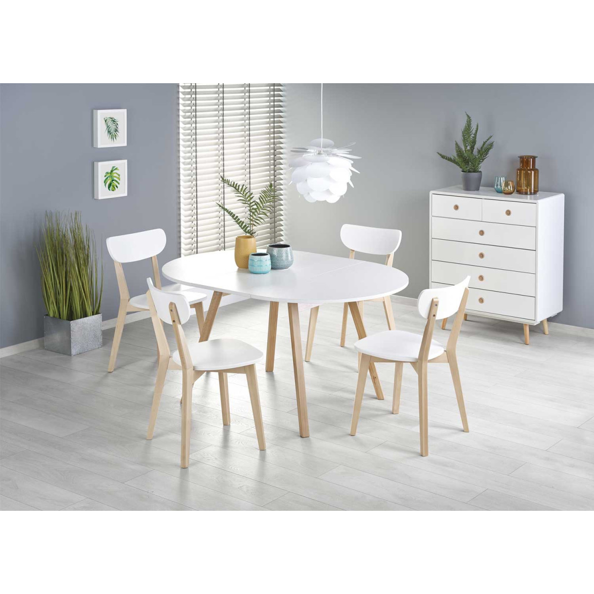 Table de repas avec allonges 120-200 cm bois massif sesham - Cbc-Meubles