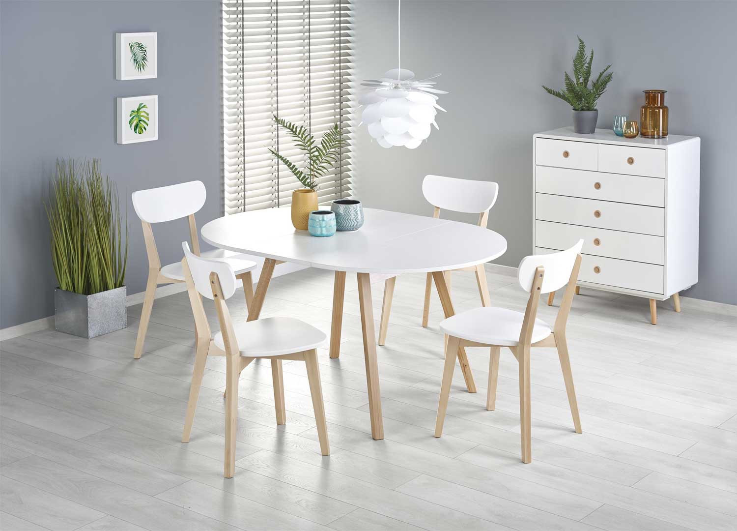 Table ronde bois noir 4 personnes 110 cm avec pied central - Cbc-Meubles