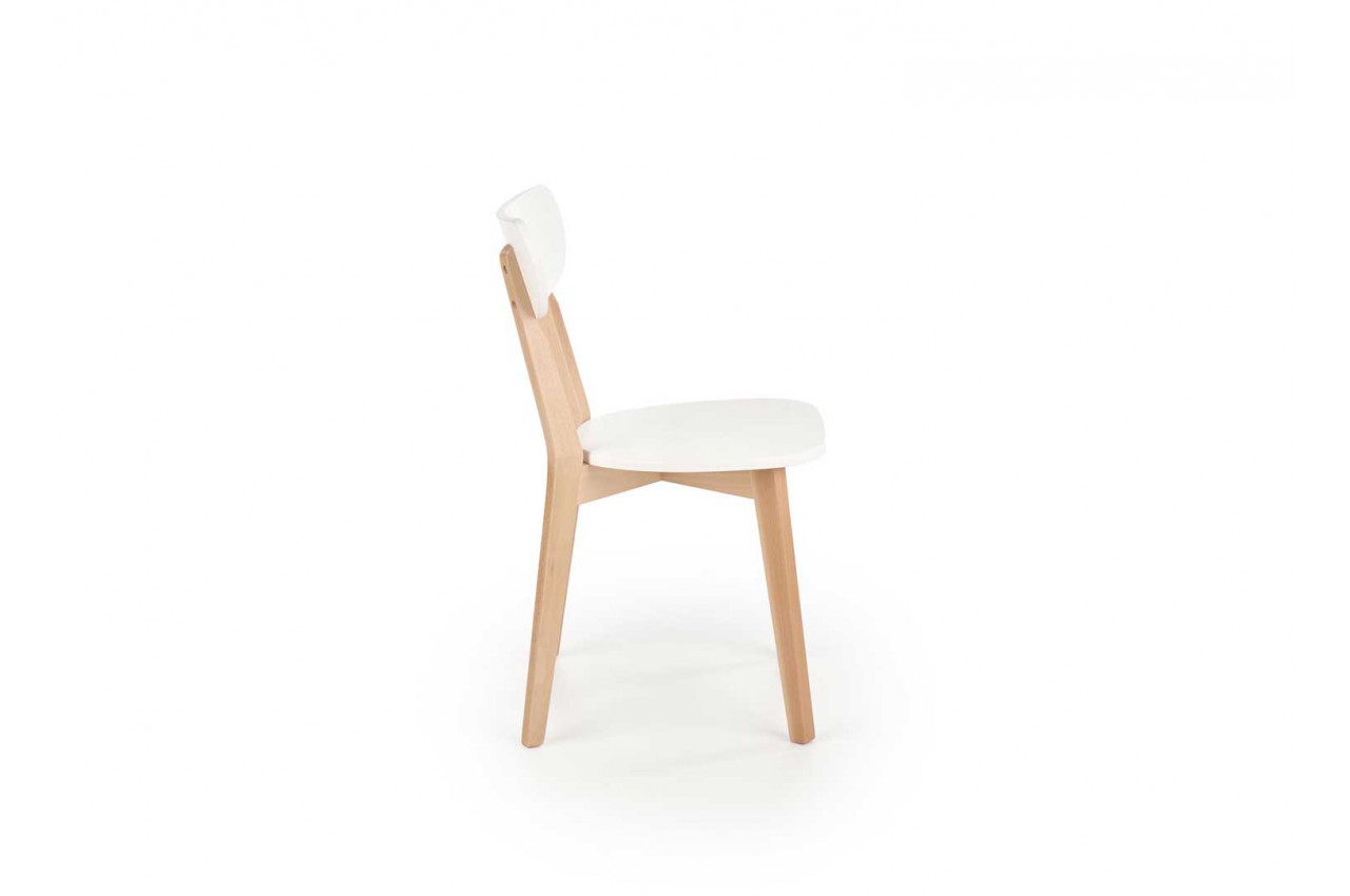 Lot de 2 chaises blanche et bois scandinave - Cbc-Meubles