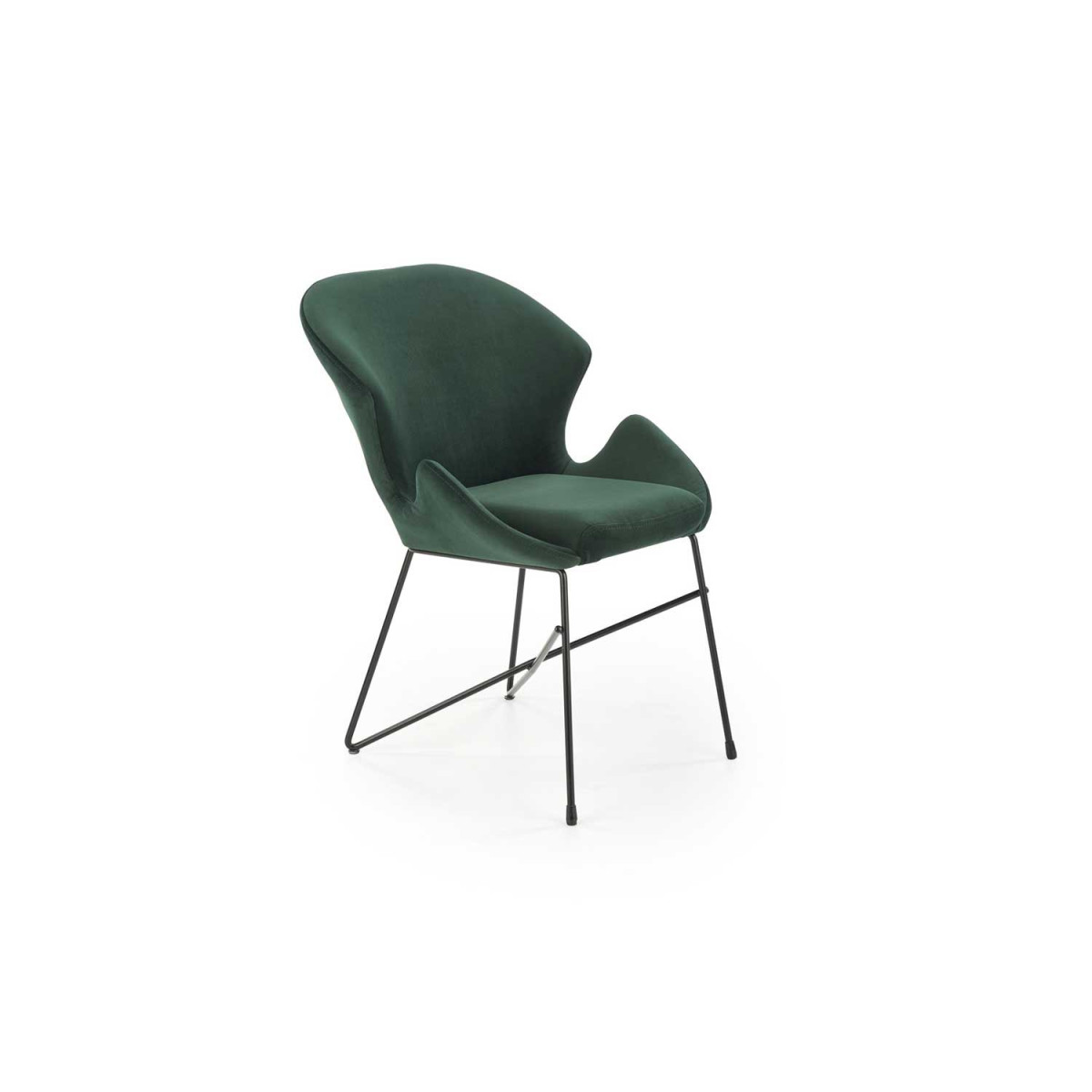 Chaise en velours vert foncé