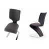 Lot de 2 chaises tissu et simili cuir noir gris