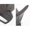 Lot de 2 chaises tissu et simili cuir noir gris