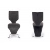 Lot de 2 chaises tissu et simili cuir noir gris