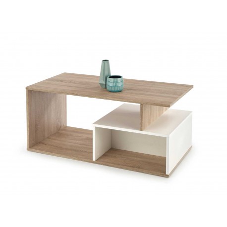 Table basse chêne sonoma et blanc