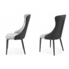 Lot de 2 chaises rembourrées tissu gris et simili noir