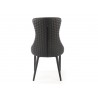 Lot de 2 chaises rembourrées tissu gris et simili noir