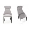 Lot de 2 chaises rembourrées tissu gris et simili noir