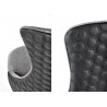 Lot de 2 chaises rembourrées tissu gris et simili noir